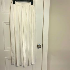 Pleated Ivory Maxi Skirt